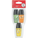 Textmarker Stabilo Boss Mini Monster, 3buc/blister